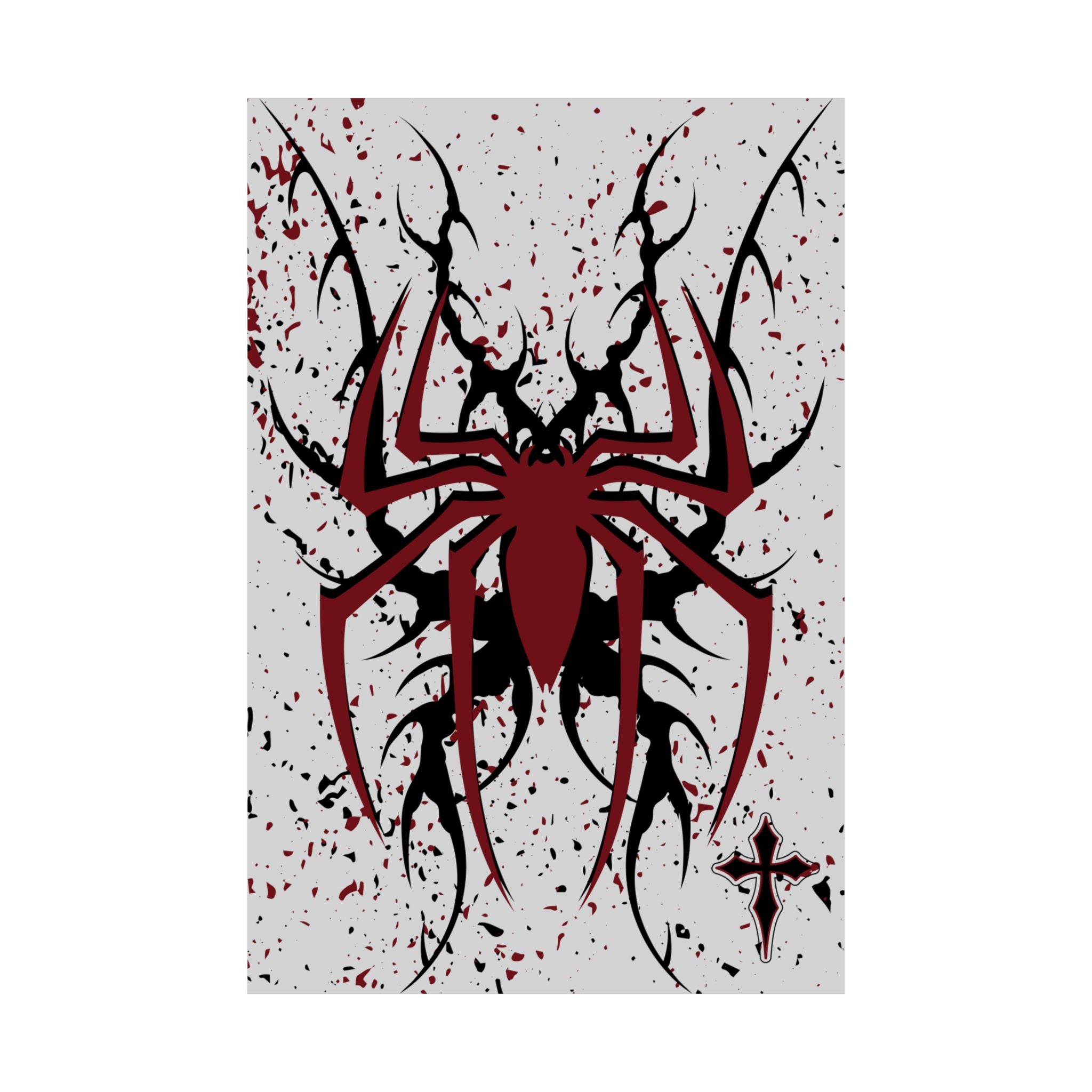 Spider Gothic Poster — Minimal Aesthetic Wall Art